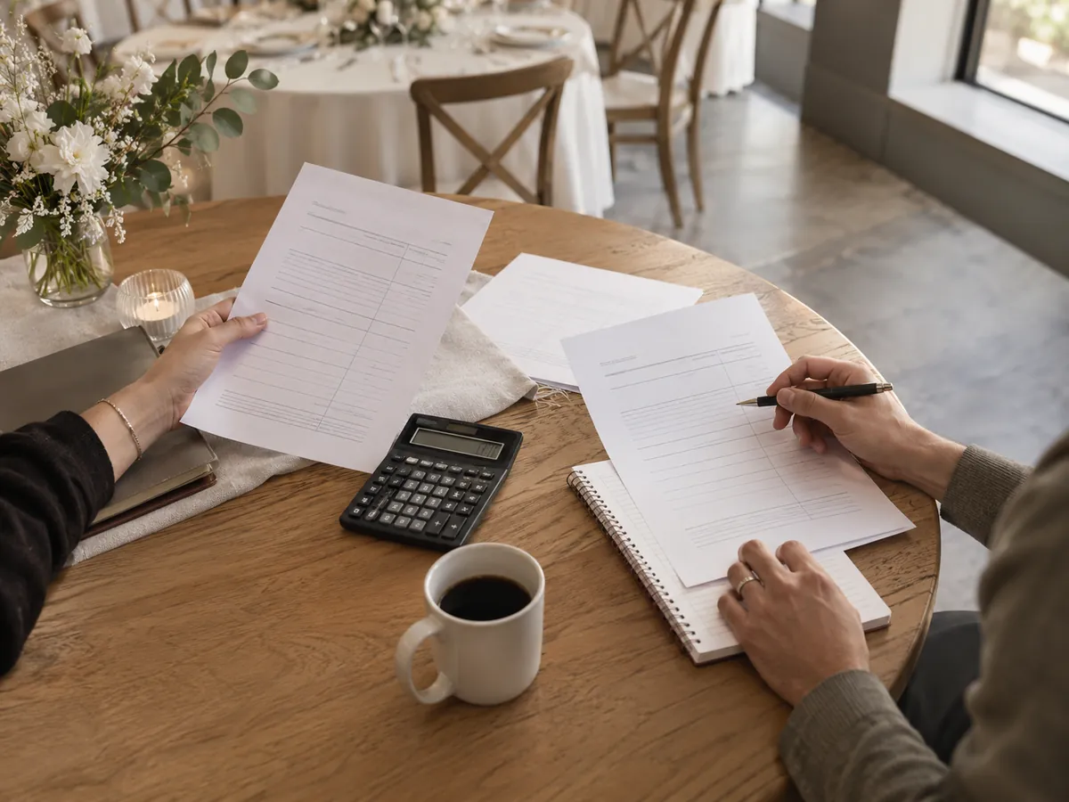 Des devis et une calculatrice pour préparer un budget de location.